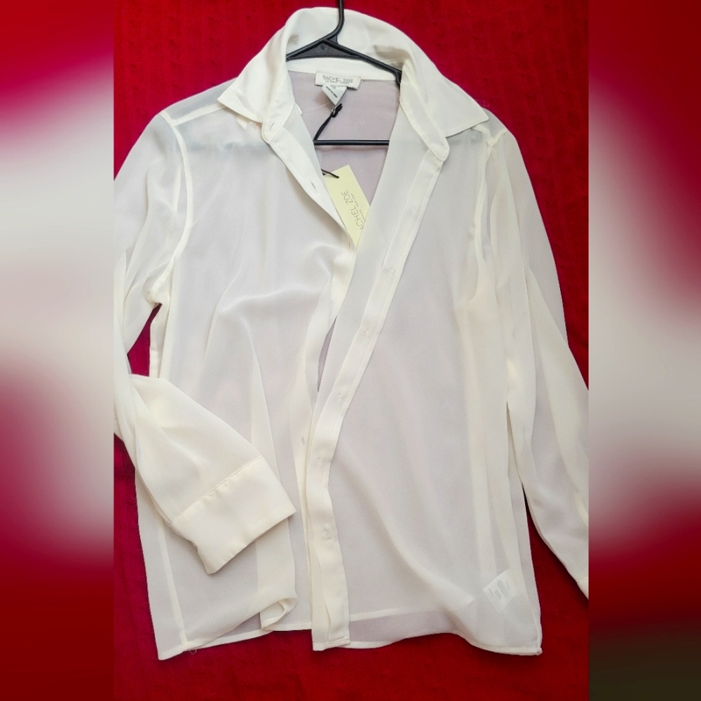 Brand-new Rachel &Zoe sheer botton down shirt